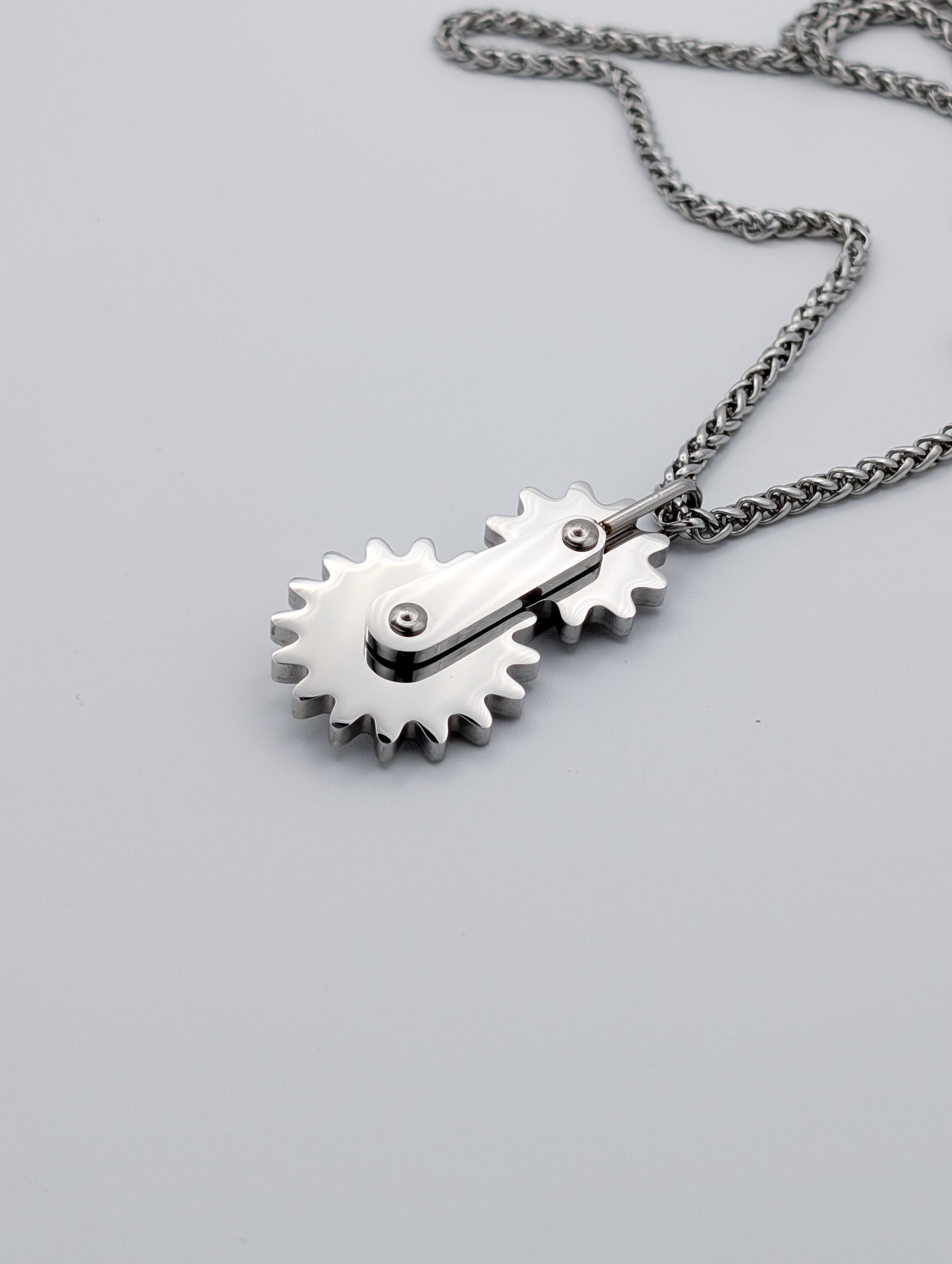 gear necklace Industrial Gear Pendant Necklace – Stainless Steel Chain – PS GENERAL STORE